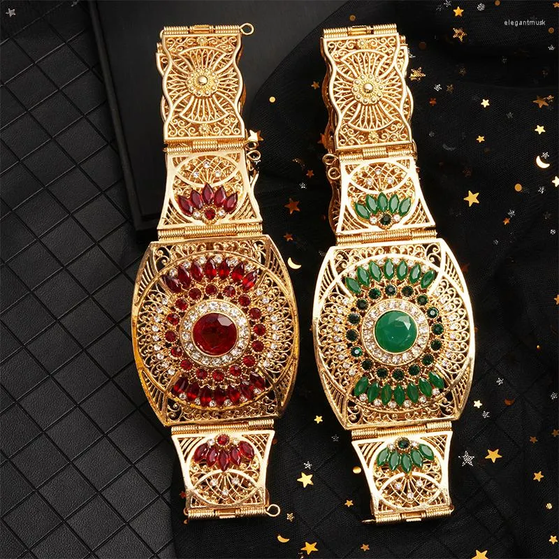 Bälten Marocko Caften Wedding Rhinestone Belt Rose Gold Lady Jewelry Metal