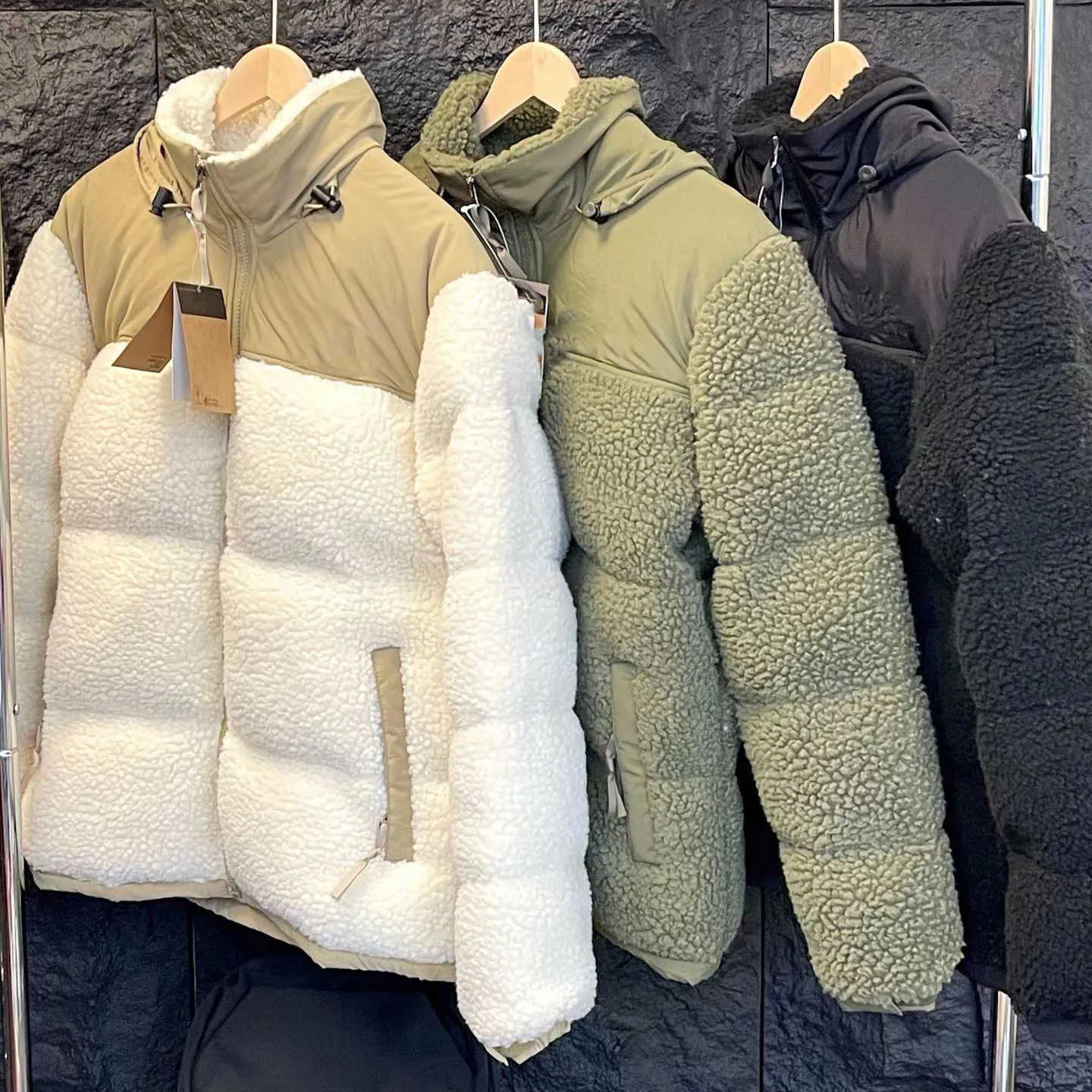 Puffer Designer Mens Jacket Winter Fleece Jackets Faux Shearling Outerwear Coats Men Warm Thick Coat Top Men Womens