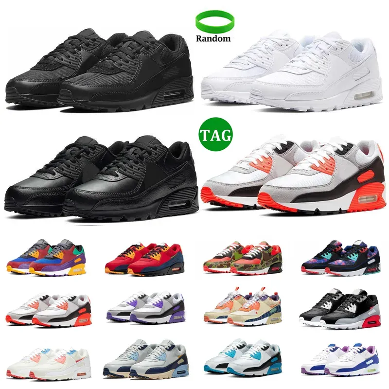 OG Designer 90 90s Mens Running Shoes Triple Black White Bred Total Be True Infrared Men Trainers Sneakers eur 36-45