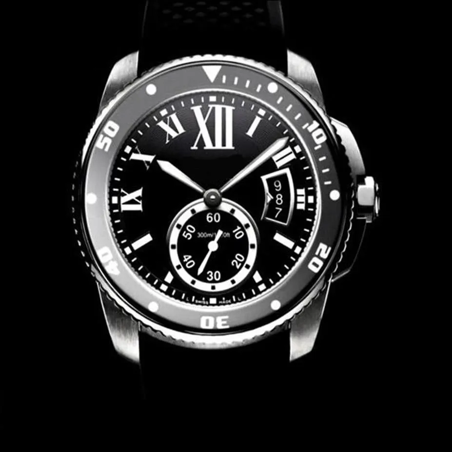 Topkwaliteit luxe heren horloges Diver W7100056 Auto 42 mm zwarte wijzerplaat saffier datum heren rubberen band automatisch machines sport222h