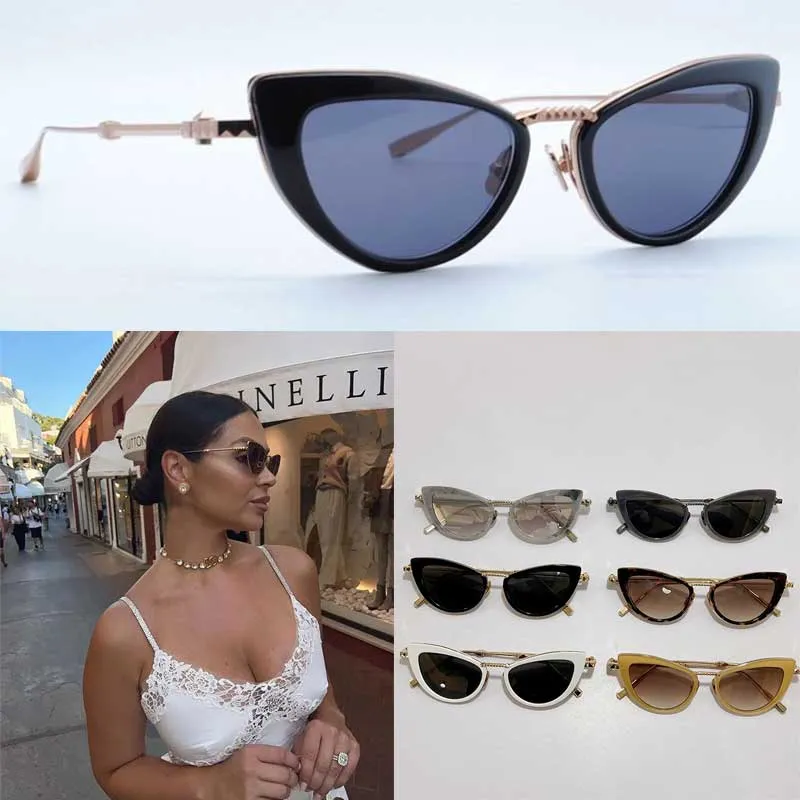 Designer-Cat-Eye-Sonnenbrille VLS-102A, Luxusmarke für Herren und Damen, Metallrahmen, lässig, vielseitig, für Urlaub und Reisen, Brillenband, Originalverpackung 102A