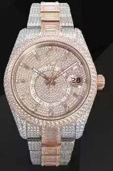 41mm Iced Out CZ Bust Down Watch In 904L Steel With Automatic