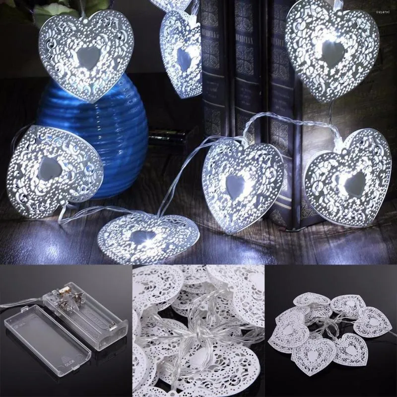 Strings Fashion Heart Love Shape 10 LED String Light Outdoor Wedding Party Xmas Lamp White