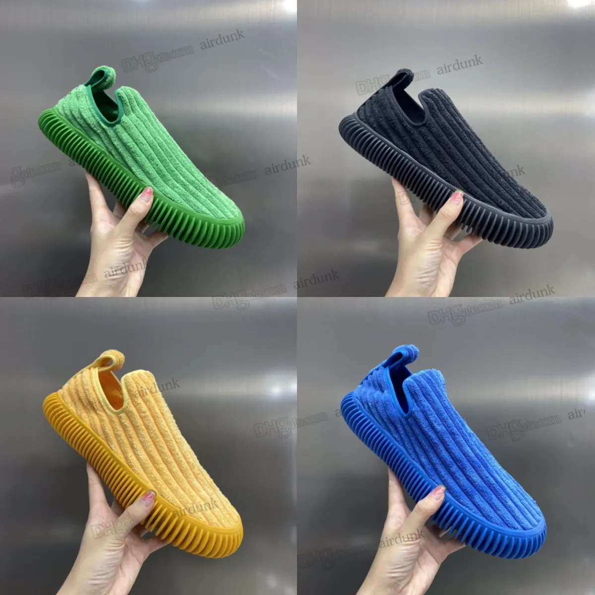 2023 Ripple Tech Knit Designer Shoes Fashion Botegas Men Women Sneakers Pedal Corduroy Green Preto New Style Algodão Low Mens Lace-up Sapato casual