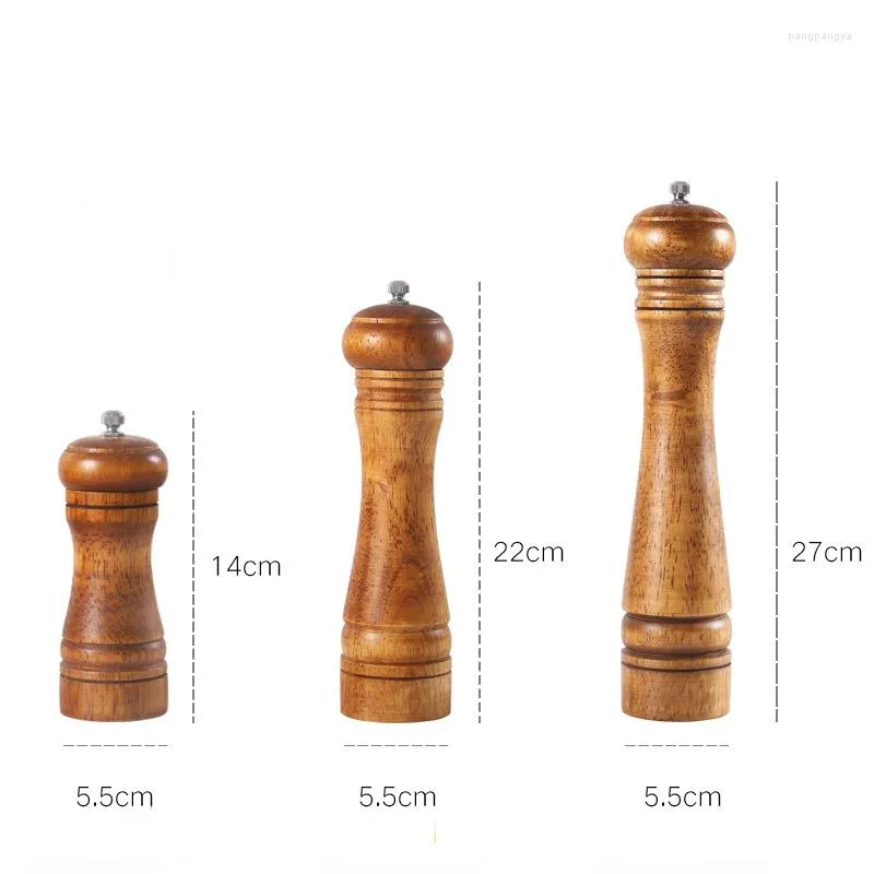 Storage Bottles Manual Salt And Pepper Grinders In Oak Wooden Mills Shakers 30g 4 100