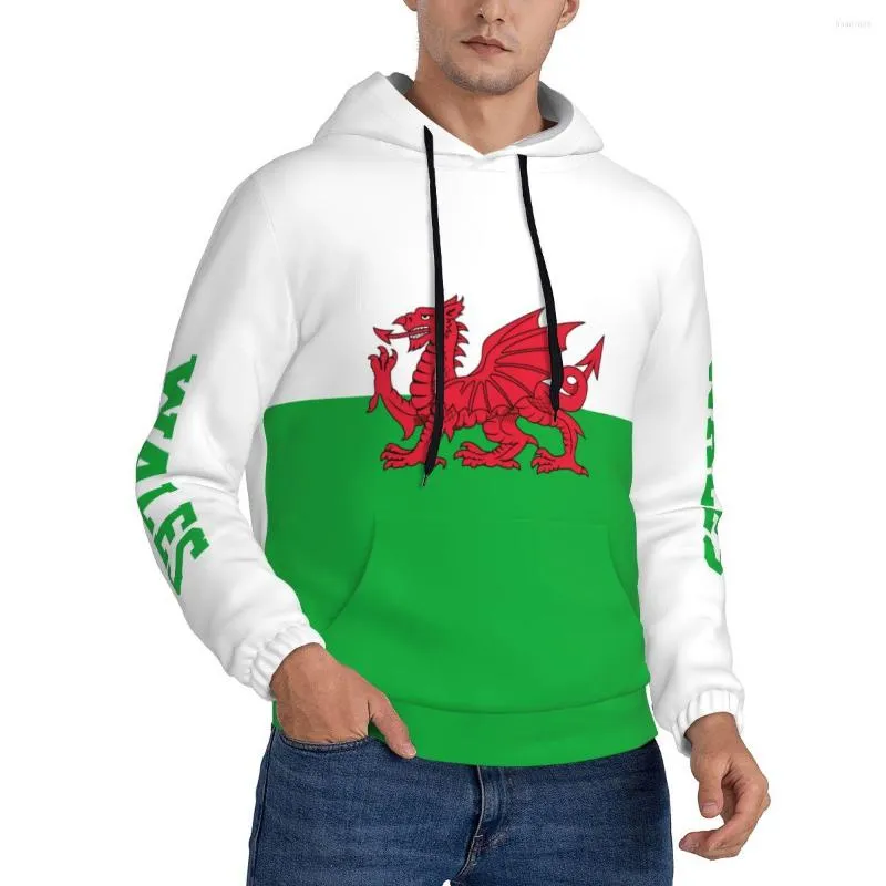 Heren Hoodies Wales 3d Country Flag Afdruk Aangepaste naam Nummer Men Voetbal Sweatshirt Women Hip Hop Streetwear Tracksuit Clothing