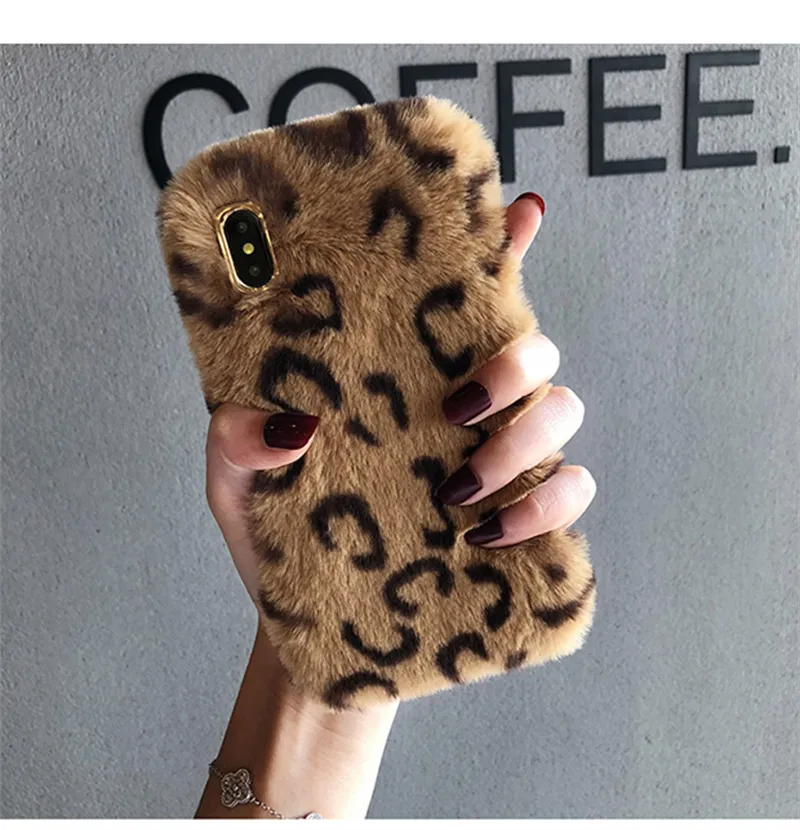 Leopard Style Phone Case for iPhone 14 PRO MAX Luxury Winter Warm Phone Cover