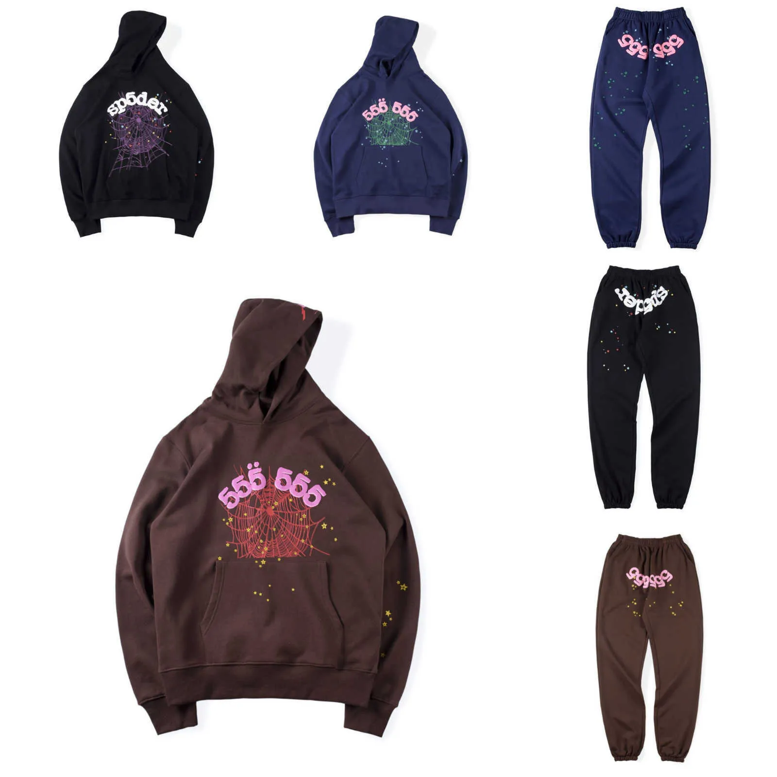 Designer Pullover Sp5der Young Thug 555 Sweats à capuche araignée Senior Classique Loisirs Multicolore Automne Hiver Hommes à capuche Impression Web Sweats