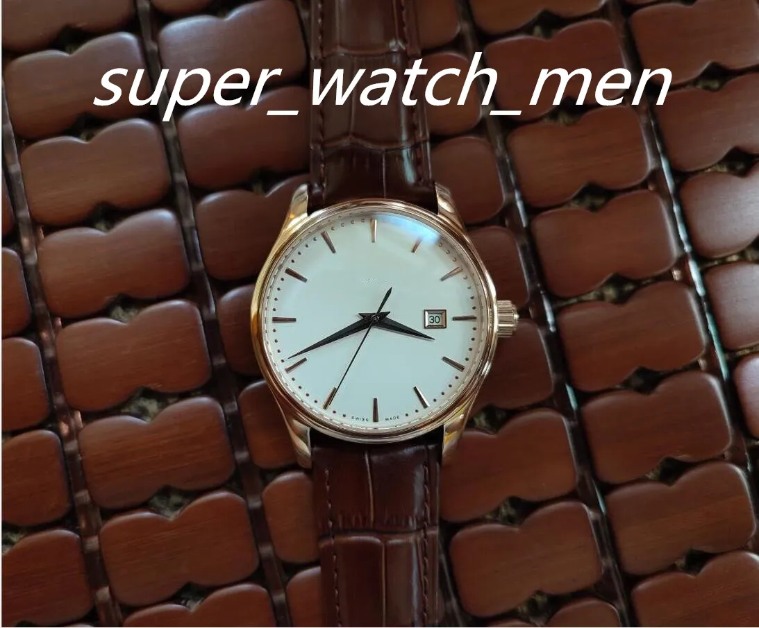 2 в стиле наручные часы мужчина женщина смотрит розовое золото 39 мм автоматическое движение 5227r001 Калатрава черная кожаная ремешок