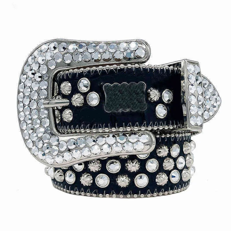 MENS DESIGNER BELT KVINNER B￤lten Rhinestone Midjeband Gl￤nsande svartbl￥ vit Multicolour Cinturon med Bling Diamond Simple Letter f￶r Lady Jeans Gift Luxury Belt