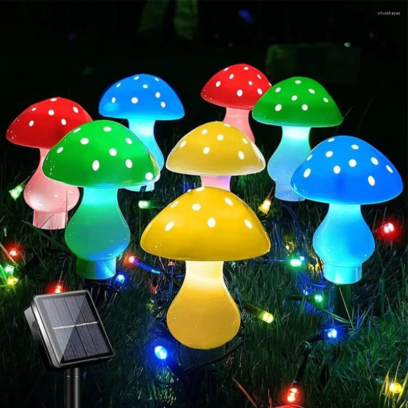 PCS LED utomhus solbelysning söt svamp form lysande trädgårdslampa för gräsmatta uteplats street dekoration