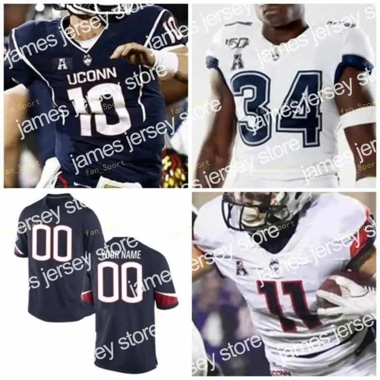 American College Football Wear Nik1 NCAA College Jerseys UConn Huskies 5 David Pindell 8 Aaron McLean 11 Kyle Buss 1 Art Thompkins 12 Mike Beaudry Stit de football personnalisé