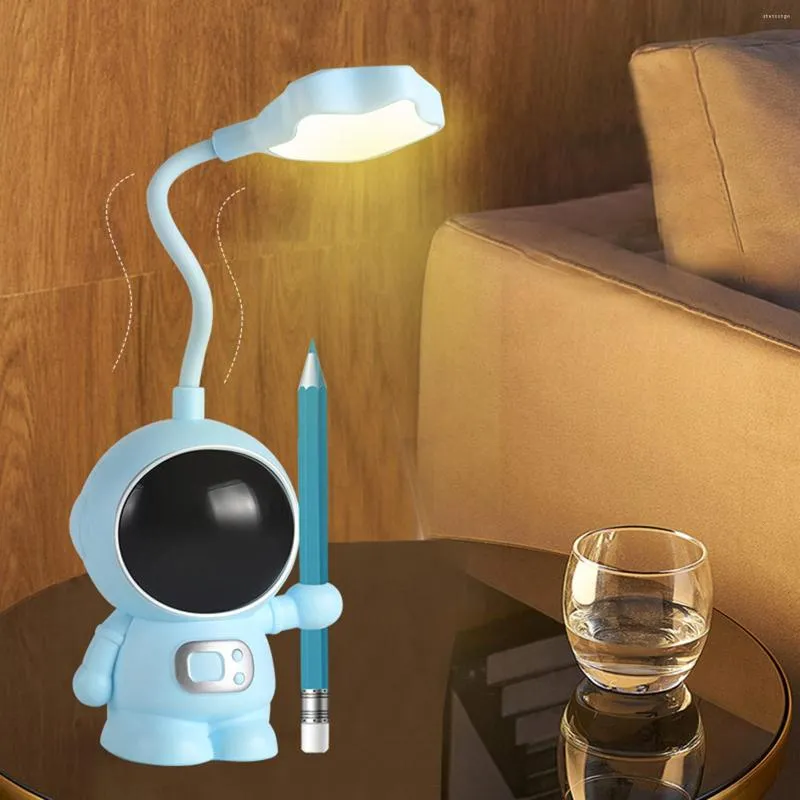 Gece Işıkları LED Işık Kalem Keskinleştirme Karikatür Astronot Gradyan Aydınlatma 2 Dişliler Öğrenci Yurt için Dimmable USB Şarj