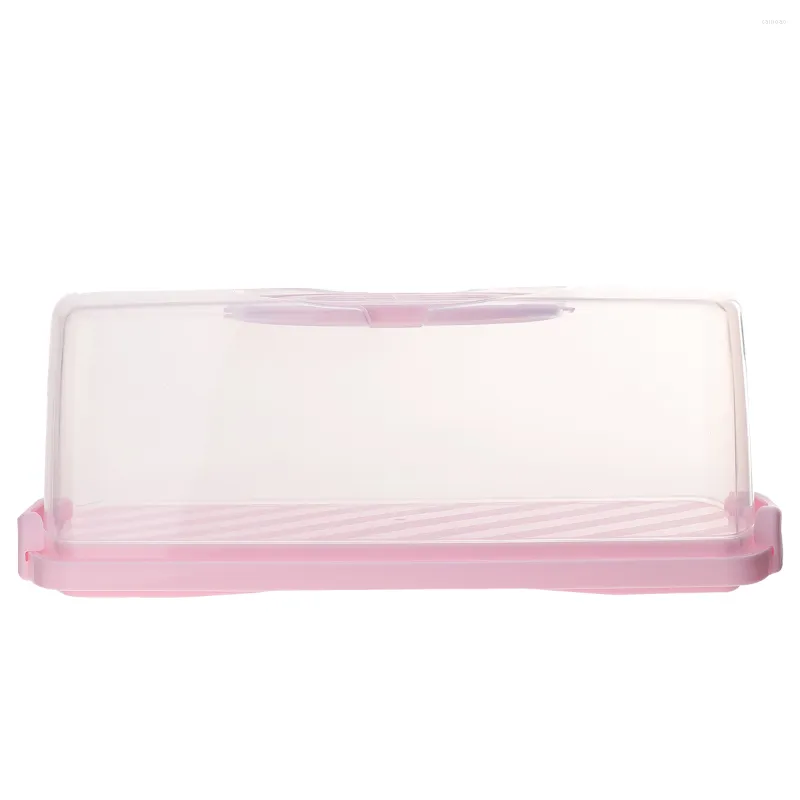 Emballage cadeau Gâteau Pain Transporteur Boxloaf Clear Keeper Containers Cover Containerstorage Holder Handle Transparent Rectangular Plate Portable