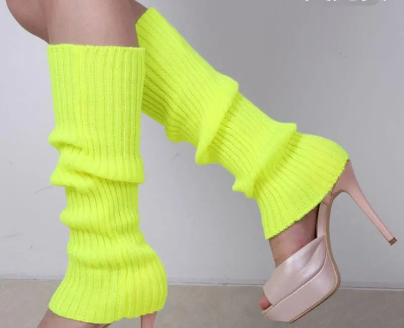 Scaldamuscoli Anni '80 Al Neon – Rosa, In Acrilico Elasticizzato Con Pigmenti Fluorescenti – Per Costume E Inverno - 3