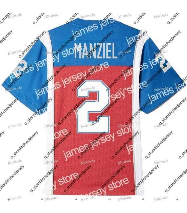 Maillots de football 2022 Johnny Manziel # 2 Alouettes de Montréal AVEC NUMÉRO SUR LES MANCHES Maillot de football à double couture Homme Femme Jeunesse Personnalisable