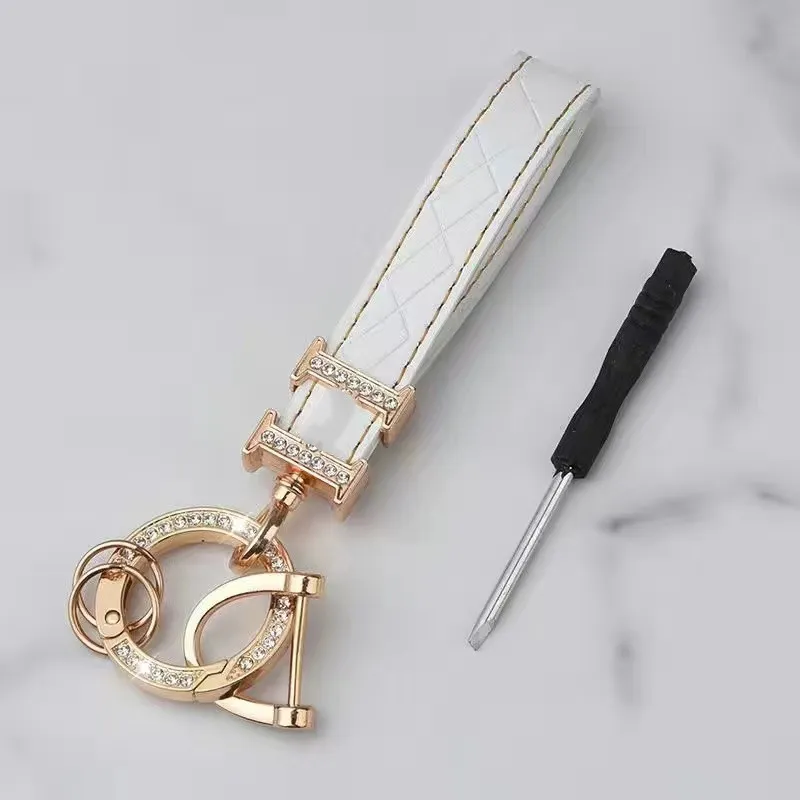 Diamond-encrusted belt key chain for men and women exquisite simple car key hanging adornments cute key chain ring ring pendant up3414