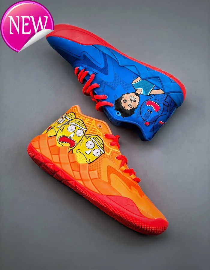 OGRick ve Morty MB.01 Kutu LaMello Ball Erkekler Spor Ayakkabı Trainner Sneakers Boyut 7-12 ile Düşük Basketbol Ayakkabıları