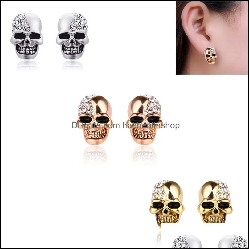 Body Arts Skl Boucles d'oreilles avec strass en cristal Halloween Ear Stud Festival Cadeaux Piercing Bijoux pour hommes et femmes Drop Livraison H Dhbst