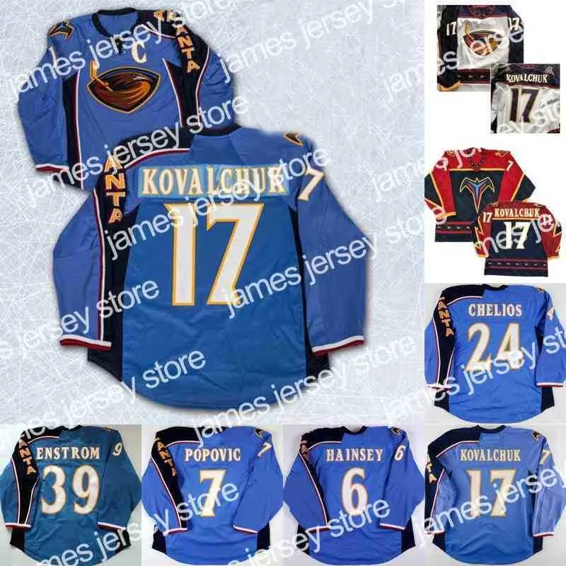 Kolej hokey giyiyor Nik1 17 Ilya Kovalchuk Atlanta Thrashers Hokey Forması Tobias Enstrom Chris Chelios Ron Hainsey Bobby Holik Marian Hossa Scott Mellanby