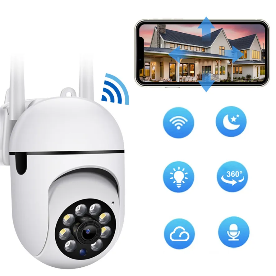 A7 1080p Cloud Wireless Câmera IP Câmera Inteligente Rastreamento automático de vigilância de segurança doméstica humana CCTV Network Mini WiFi Cam Bulbo Câmeras
