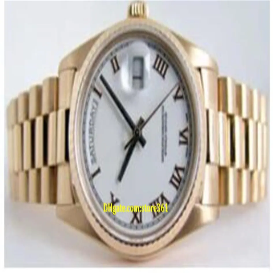 orologi di lusso Giorno data di alta qualità Presidente in oro giallo 18 carati quadrante romano bianco 18038 Orologio da polso sportivo da uomo 36 mm automatico M305Z