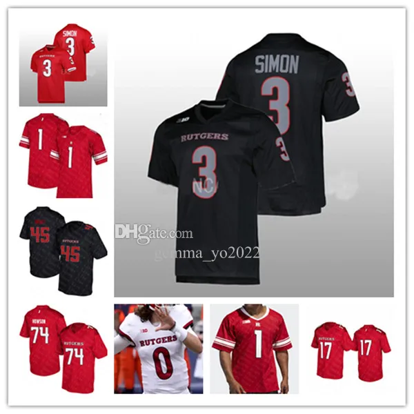 Rutgers Scarlet Knights Football Jersey Mens Breathable Polyester