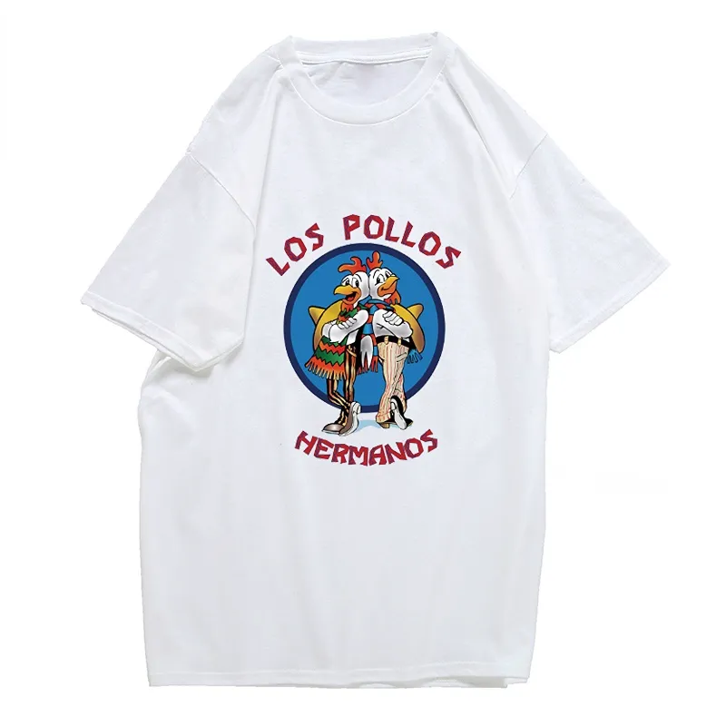 패션 캐주얼 남성 티셔츠 LOS POLLOS Hermanos 치킨 브라더스 반팔 티셔츠 탑스