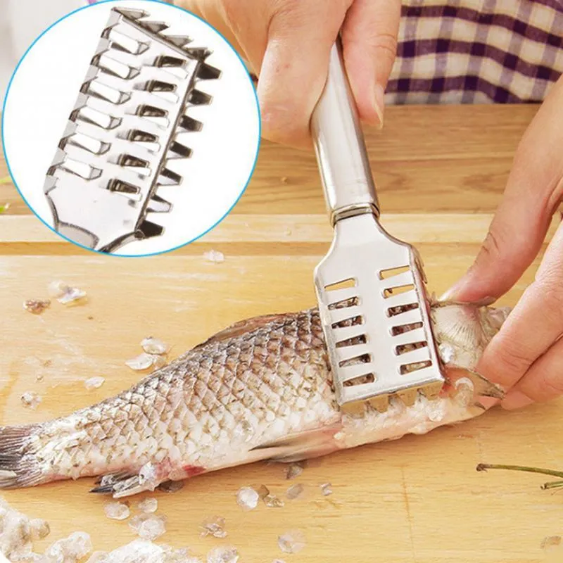 Fish Skin Brush Scraping Fishing Scale Brushes Graters Fast Remove Fish Knife Cleaning Peeler Scaler Scraper Kitchen Tools