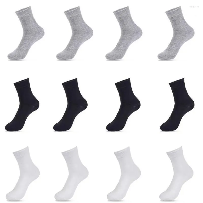 Meias masculinas 1Pair Color Solid Cotton Tube Homens Mulheres inseras de maré Use de rua All Match Black White Sports Long Long Girls Sock