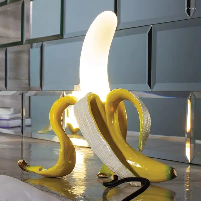 Tischlampen Nordic Banana Moderne Glas Led Nachtlichter Wohnzimmer Schlafzimmer Nachttischlampe Wohnkultur Ständer Leuchten