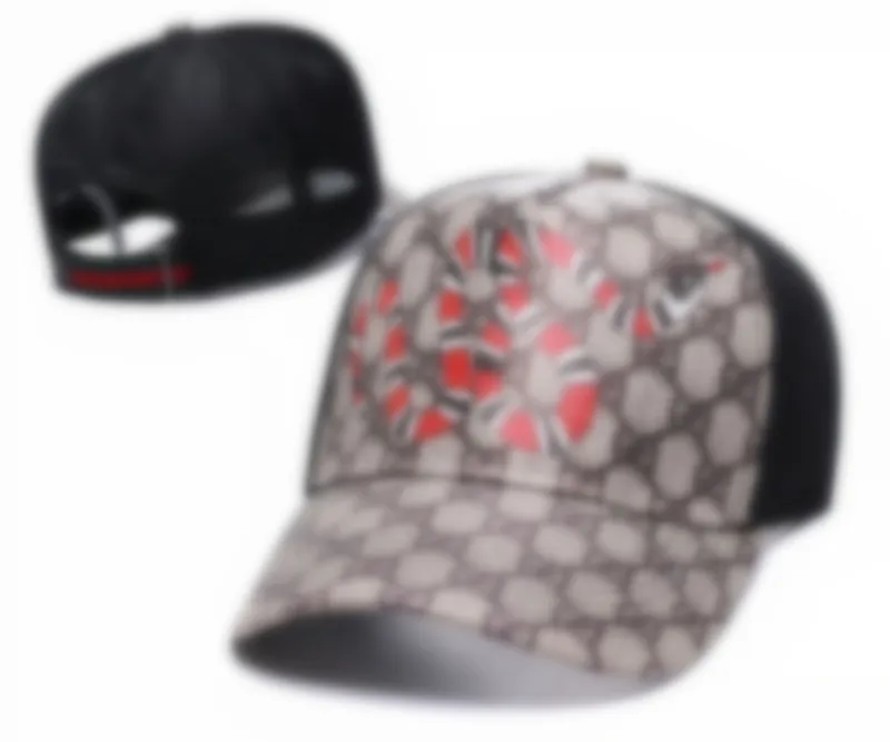 2023 Nieuwe ontwerpers Herenhonkbalkappen Tijger Kap Hoeden Bee Snake Borduurde Bone Men Women Casquette Sun Hat Gorras Sport Mesh Cap A-3