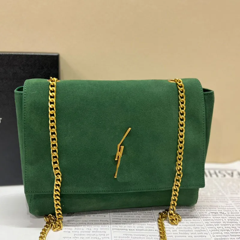 Łańcuchy Kate Torba Crossbody Koperty Portfele Torebka na ramię Torebka damska Zwykły metalowy list Klapa pod ramię Torba Moda Crossbody Torebki Hasp Hardware Przesuwny pasek