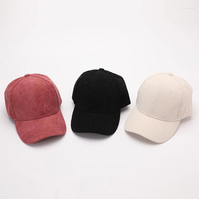 Ball Caps Retro Baseball Cap Women's Winter Hat Corduroy Men's Snapback Hip-Hop Breathable Plain Adjustable Dad Male