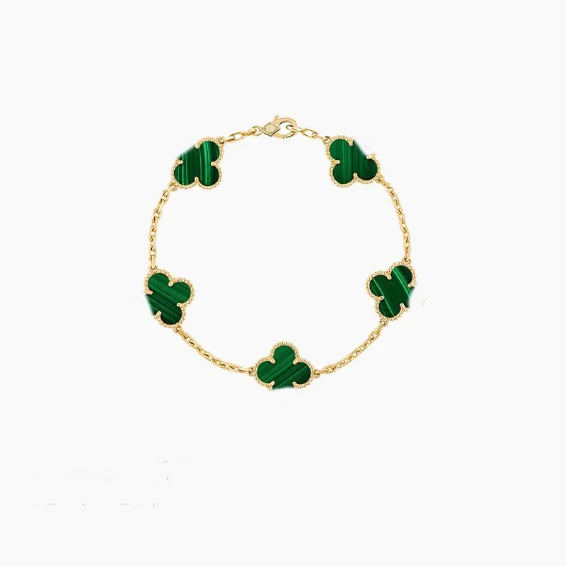 2024 luxury clover four designer fashion charm bracelets for girls women 18K gold silver black white red green brand bracelet wedding party jewelry