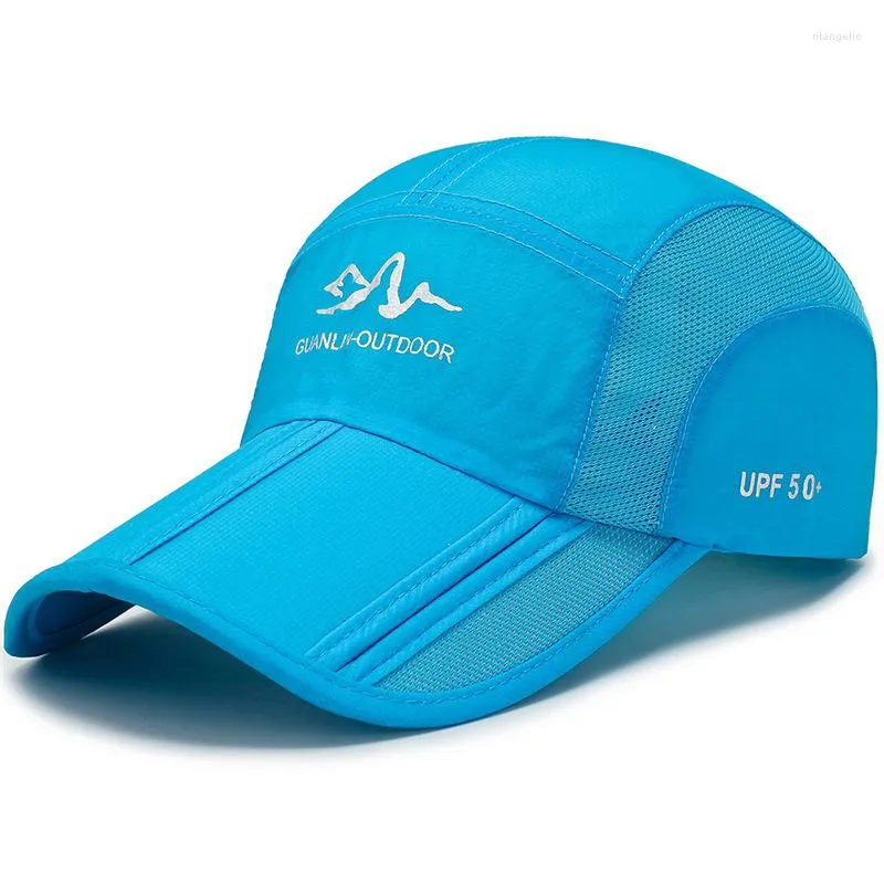 Top kapaklar açık hava erkek kadın yürüyüş şapkası hızlı kuru katlanır örgü beyzbol unisex çalışan spor net kapağı güneş vizörü sunhat yetişkin