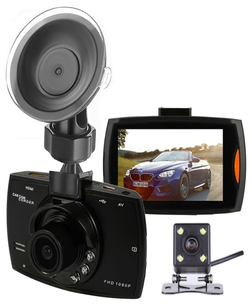 2Ch car dashcam digital video recorder car DVR 27quot screen front 140° rear 100° wide view angle FHD 1080P night vision4966180