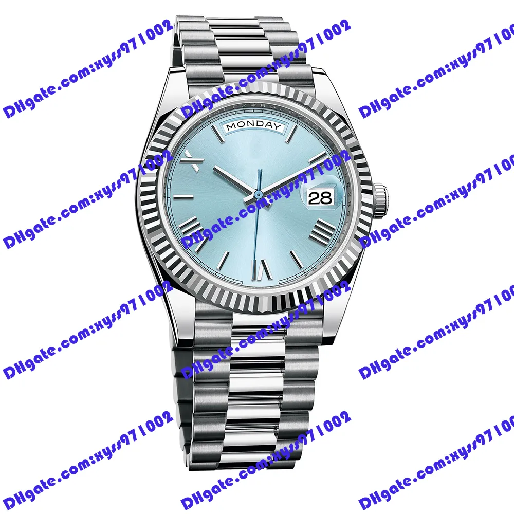 Hoogwaardige herenhorloge 2813 Automatisch mechanisch horloge M228236 40 mm Ice Blue Romeinse wijzerplaat roestvrijstalen polshorloge kalender display 228238 Sapphire glazen horloges