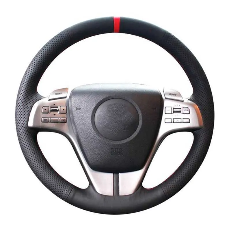 Maßgeschneiderte Auto-Lenkradabdeckung, handgenäht, rutschfestes Rindsleder, geflochten, Autozubehör für Mazda 6 Atenza 2009–2013