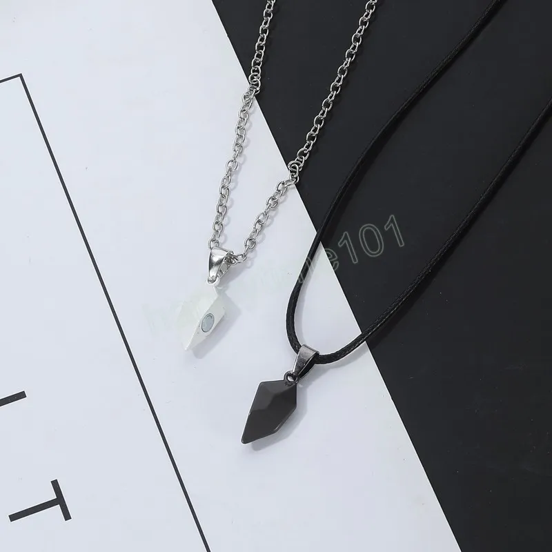 Korean Fashion Magnetic Couple Necklace For Lovers Heart Pendant Necklace Men Women Party Gift Jewelry