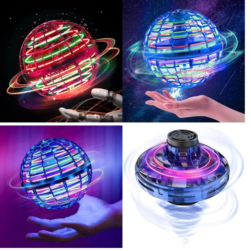 Электрический / радиоуправляемый самолет Fly Magic Ball Toy Ifly The Most Trickedout Flying Spinner Ручные дроны для детей или Adts Ufo с 360 ° Ambsq