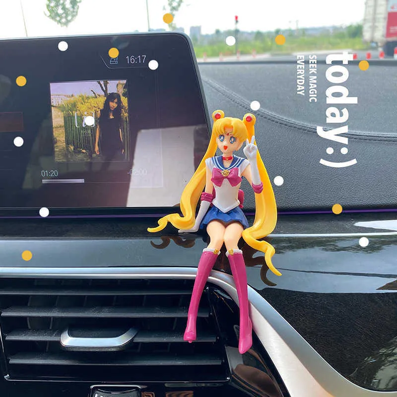 Interior Decorations Car Accessories Products Anime Sailor Moon Beautiful Girl Action Figures Ornaments Balloon Auto Interior Air Outlet Decoration T221215