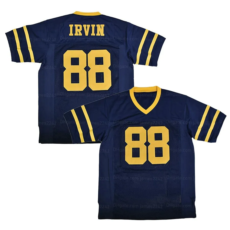 Custom Michael Ivrin 88# High School Football Jersey Ed Blue Qualsiasi nome Numero Dimensione S-4xl Maglie maglie