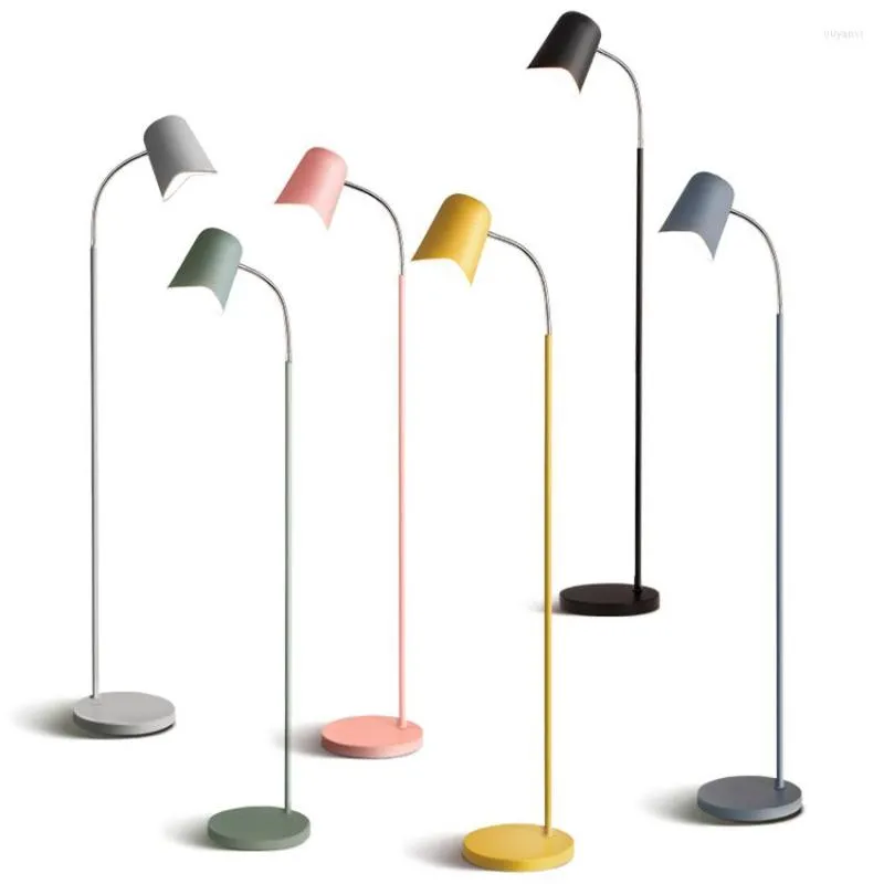 Golvlampor Modern LED Seven Color Choices Lamp vardagsrum Restaurang sovrumsstudie skrivbord stående armatur fixturer belysning