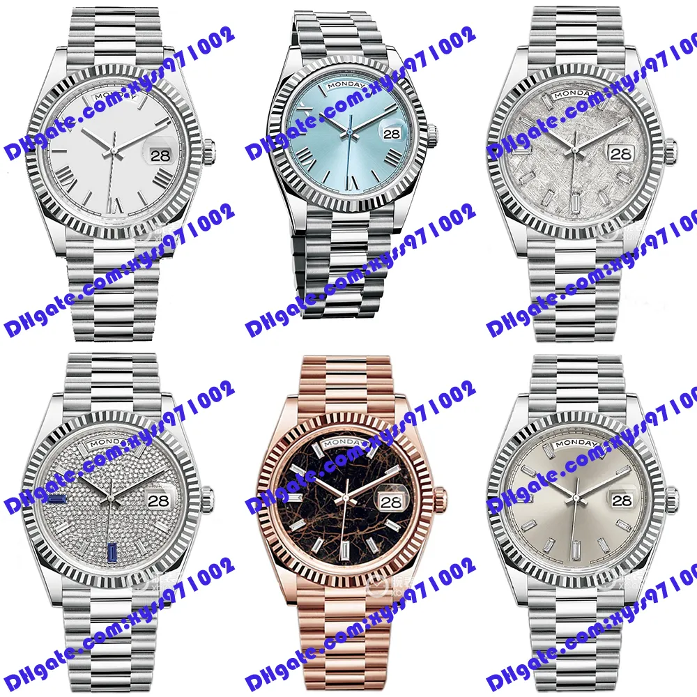 6 modèles de haute qualité montre pour hommes 2813 montre mécanique automatique m228235 40mml cadran diamant 18 carats montre-bracelet en or rose affichage de la semaine m228236 montres en verre saphir