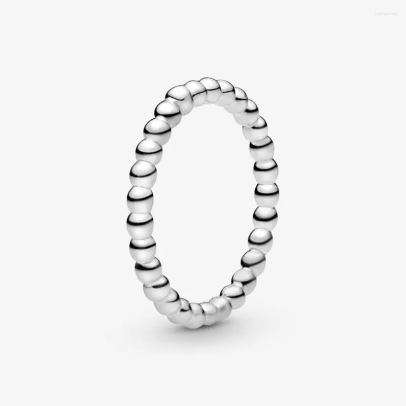 Clusterringe Original 925 Sterling Silber Elegant Perlen Fashion Stacking Ring Frauen Schmuck Geburtstag Jubil￤um Geschenk