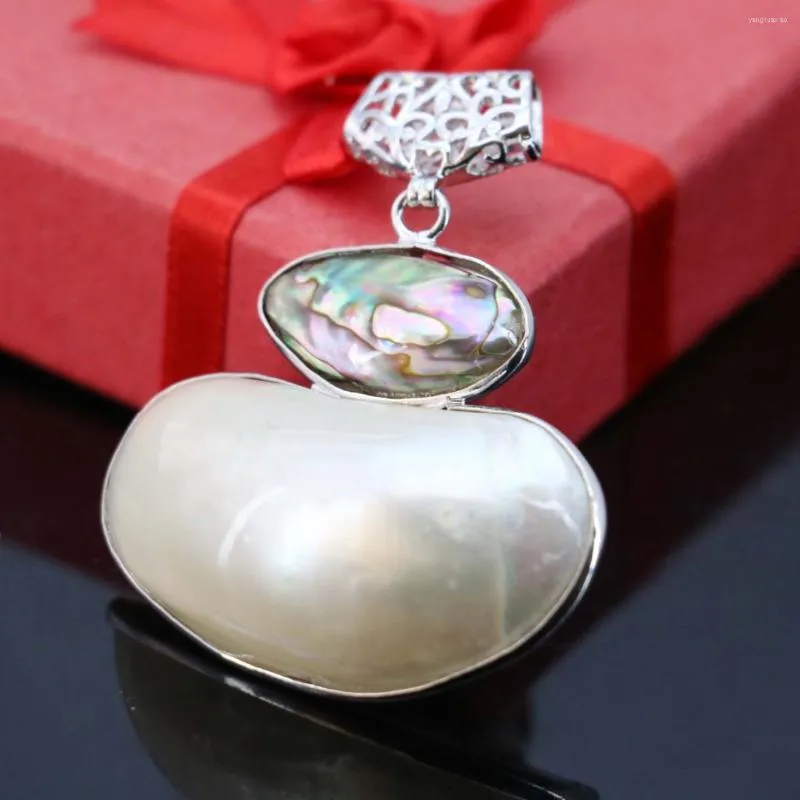Pendant Necklaces 24X44mm Abalone Shell Freshwater Pearl Beads Accessories Necklace Making Jewelry Crafts DIY Prevalent Women Girls Gifts