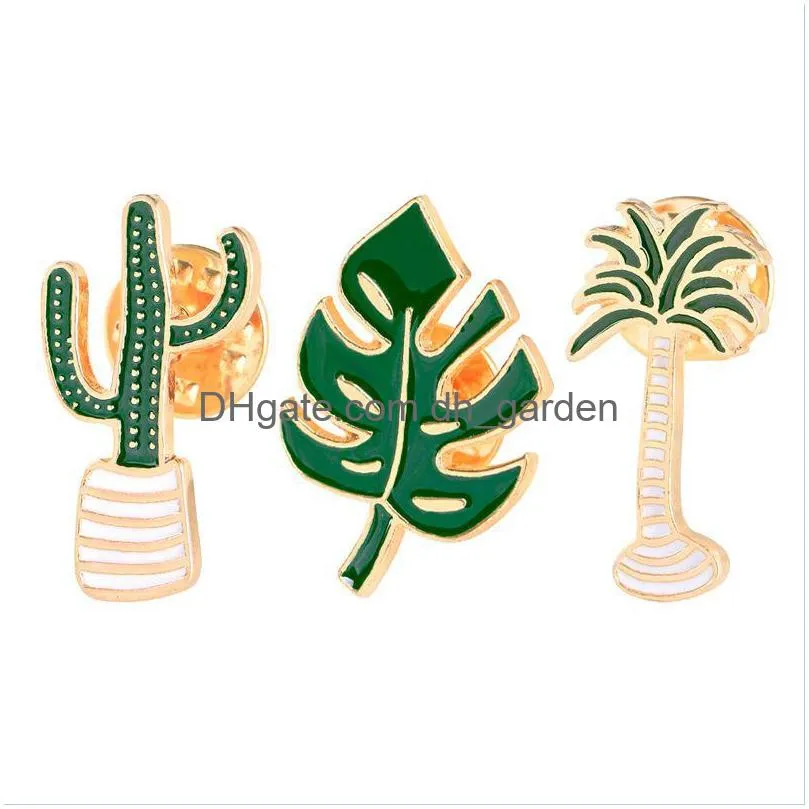 Pins Brooches Customized Enamel Pin Creative Forest Leaves Plant Flowers Charms Women Man Fashion Jewelry 1155 D3 Drop Deliv Dhgarden Dhxyk