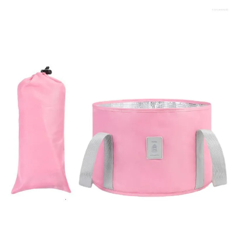 Set di accessori da bagno Secchio da campeggio pieghevole portatile Vaschetta da viaggio per pediluvio Bacinella da immersione Acqua pieghevole multifunzionale