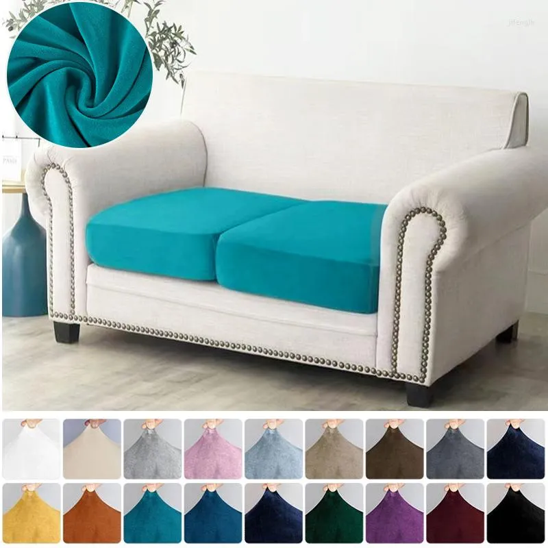 Chair Covers Velvet Sofa Cushion Stretch Armchair Slipcover Solid Color Soft Seat Thick Furniture Protector For Pet Kid